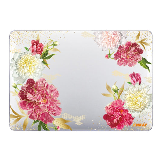 ENKAY Flower Series Pattern Laotop Protective Crystal Case For MacBook Air 13.3 inch A1932 / A2179 / A2337(Paeonia) - MacBook Air Cases by ENKAY | Online Shopping UK | buy2fix