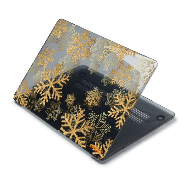 ENKAY Vintage Pattern Series Laotop Protective Crystal Case For MacBook Pro 15.4 inch A1707 / A1990(Golden Snowflake) - MacBook Pro Cases by ENKAY | Online Shopping UK | buy2fix