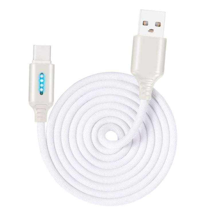 USB-C / Type-C Interface Zinc Alloy Marquee Luminous Intelligent Automatic Power off Charging Data Cable(white) - USB-C & Type-C Cable by buy2fix | Online Shopping UK | buy2fix