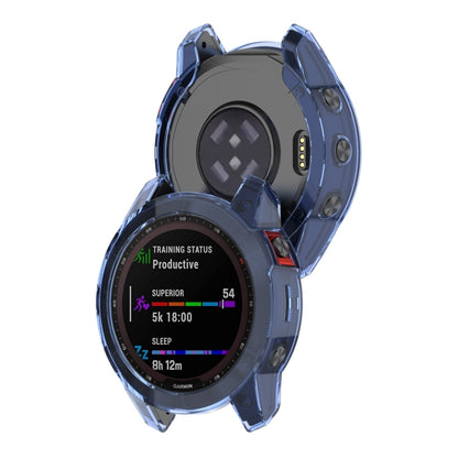 For Garmin Fenix 7 Shockproof TPU Soft Protective Case(Blue) - Watch Cases by buy2fix | Online Shopping UK | buy2fix