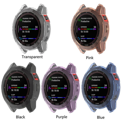 For Garmin Fenix 7 Shockproof TPU Soft Protective Case(Blue) - Watch Cases by buy2fix | Online Shopping UK | buy2fix
