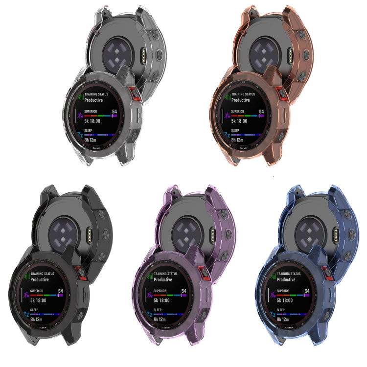 For Garmin Fenix 7 Shockproof TPU Soft Protective Case(Transparent) - Watch Cases by buy2fix | Online Shopping UK | buy2fix