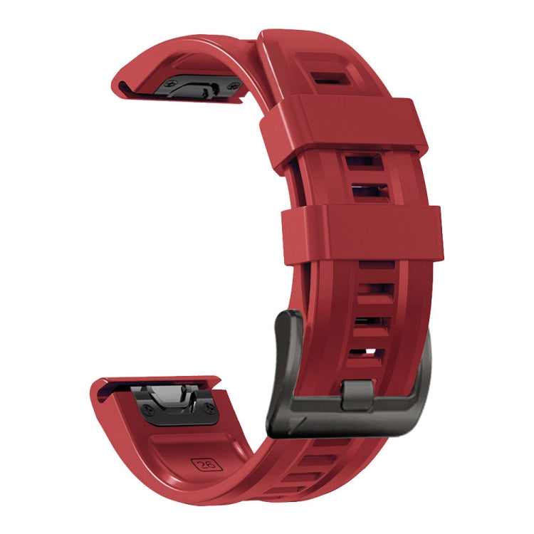 For Garmin Fenix 6 Pro GPS 22mm Silicone Sport Pure Color Watch Band(Red) - Watch Bands by buy2fix | Online Shopping UK | buy2fix