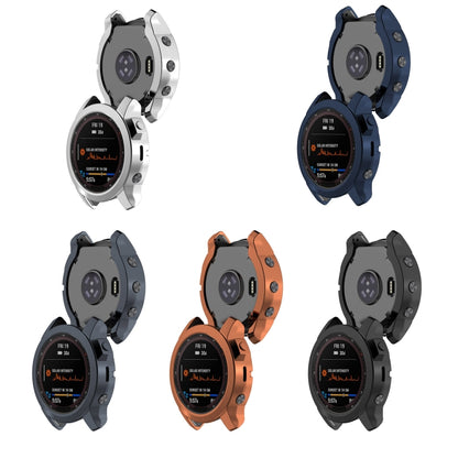 For Garmin Fenix 7X Shockproof TPU Watch Case(Black) - Watch Cases by buy2fix | Online Shopping UK | buy2fix