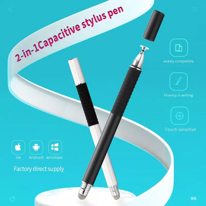 AT-31 Conductive Cloth Head + Precision Sucker Capacitive Pen Head 2-in-1 Handwriting Stylus with 2 Pen Head(Light Blue) - Stylus Pen by buy2fix | Online Shopping UK | buy2fix