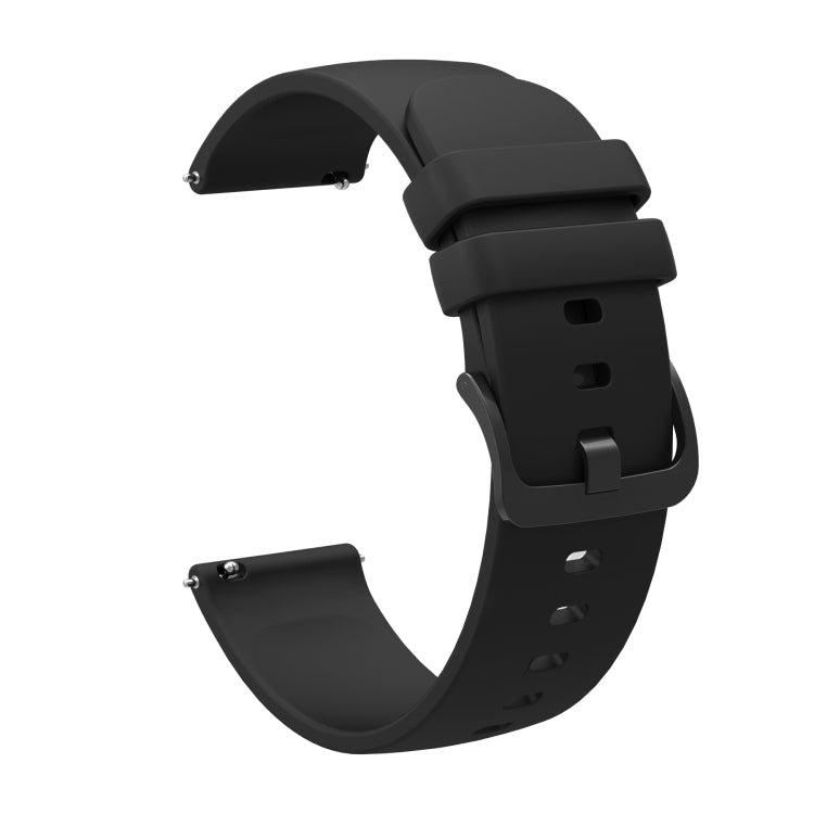 For Amazfit GTR 3 22mm Solid Color Soft Silicone Watch Band(Black) - Watch Bands by buy2fix | Online Shopping UK | buy2fix