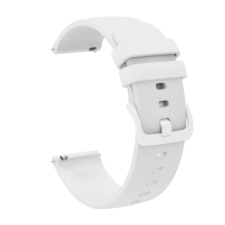 For Amazfit GTR 3 Pro 22mm Solid Color Soft Silicone Watch Band(White) - Watch Bands by buy2fix | Online Shopping UK | buy2fix