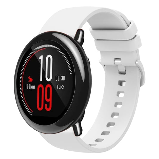 For Amazfit Pace 22mm Solid Color Soft Silicone Watch Band(White) - Watch Bands by buy2fix | Online Shopping UK | buy2fix