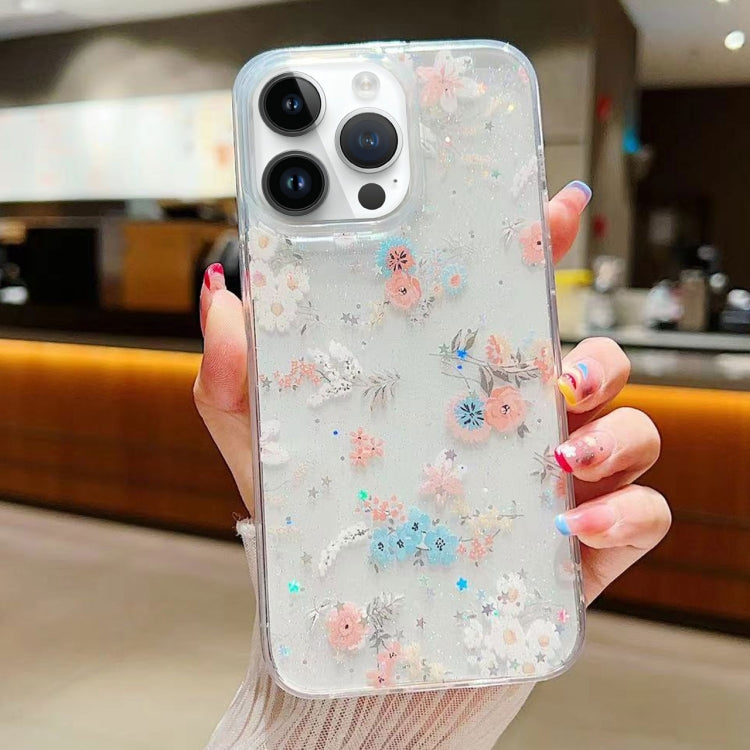 For iPhone 16 Pro Fresh Small Floral Epoxy TPU Phone Case(D01 Beautiful Bouquet) - iPhone 16 Pro Cases by buy2fix | Online Shopping UK | buy2fix