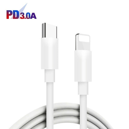 PD04 Type-C + USB Mobile Phone Charger with Type-C to 8 Pin Cable, US Plug(White) - USB Charger by buy2fix | Online Shopping UK | buy2fix