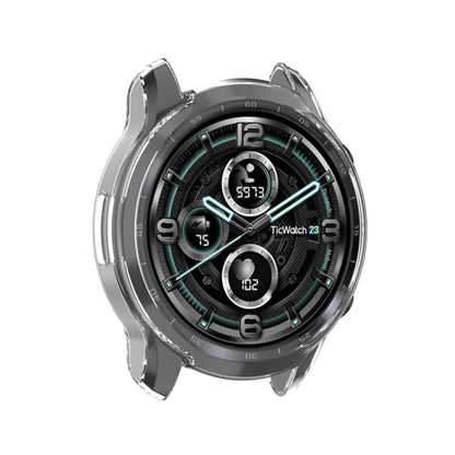 For Ticwatch Pro 3 Ultra TPU Color Transparent Half Wrapped Protective Shell(Transparent) - Watch Case by buy2fix | Online Shopping UK | buy2fix