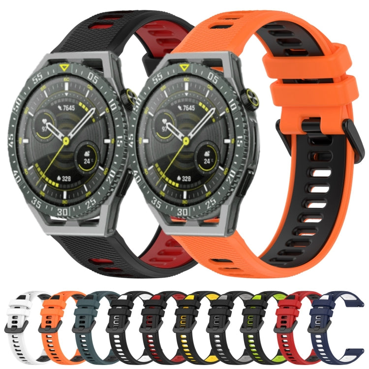 For Honor Watch GS 3 22mm Sports Two-Color Silicone Watch Band(Black+Red) - Watch Bands by buy2fix | Online Shopping UK | buy2fix