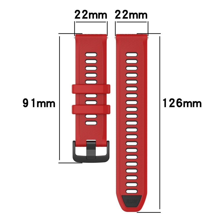 For Huawei Watch Buds 22mm Sports Two-Color Silicone Watch Band(Red+Black) - Watch Bands by buy2fix | Online Shopping UK | buy2fix