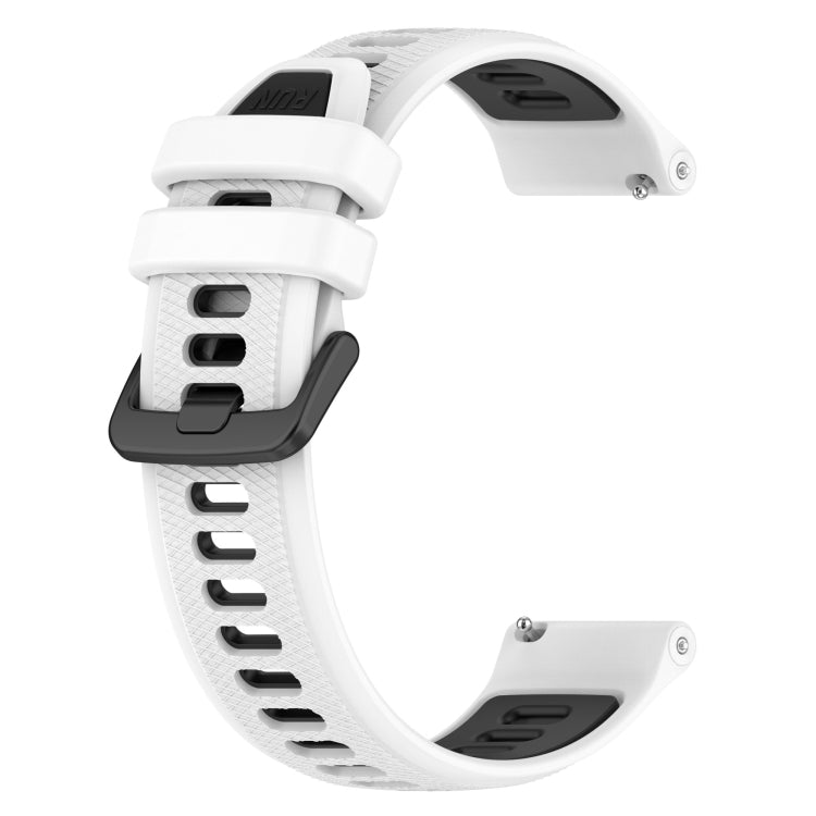 For Huawei Watch GT Runner 22mm Sports Two-Color Silicone Watch Band(White+Black) - Watch Bands by buy2fix | Online Shopping UK | buy2fix