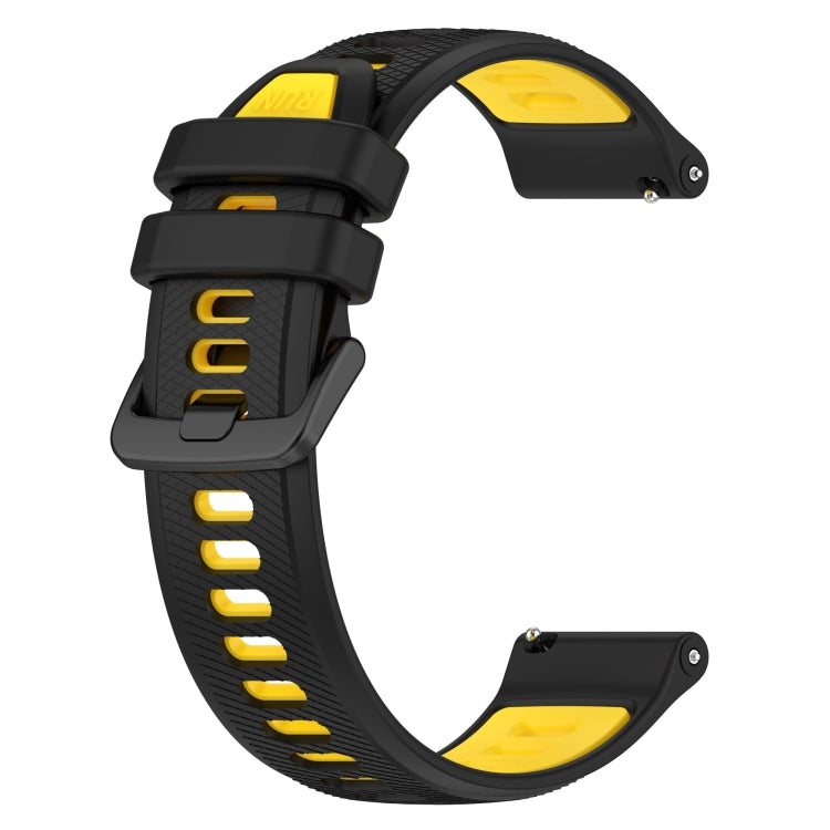 For Huawei GT2 Pro 22mm Sports Two-Color Silicone Watch Band(Black+Yellow) - Watch Bands by buy2fix | Online Shopping UK | buy2fix