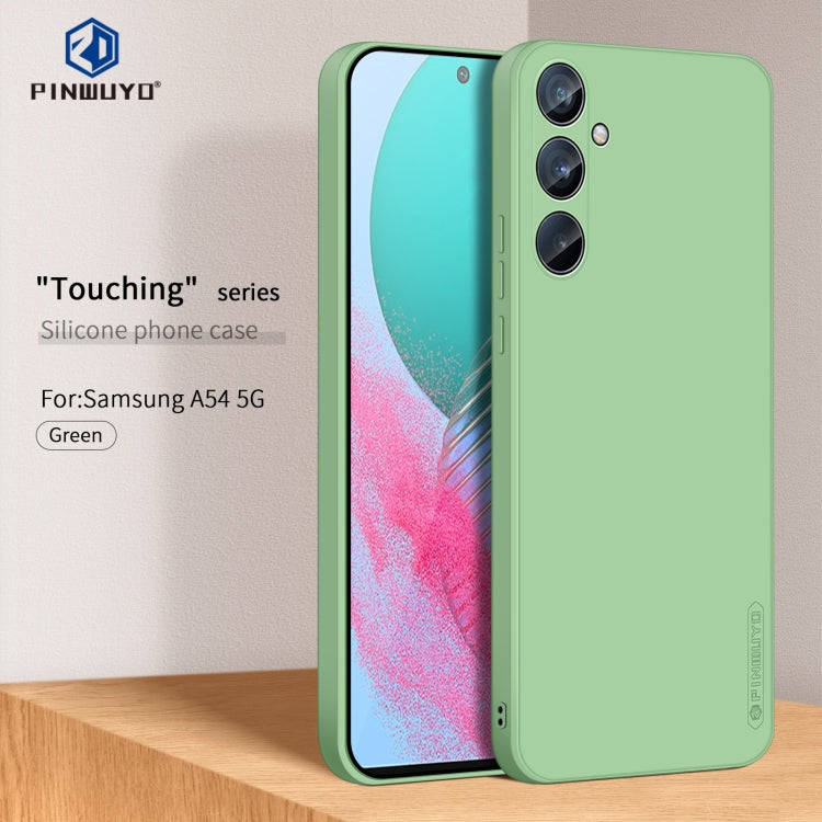 For Samsung Galaxy A54 5G PINWUYO Sense Series Liquid Silicone TPU Phone Case(Green) - Galaxy Phone Cases by PINWUYO | Online Shopping UK | buy2fix