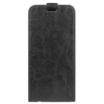 For iPhone 16 Plus R64 Texture Single Vertical Flip Leather Phone Case(Black) - iPhone 16 Plus Cases by buy2fix | Online Shopping UK | buy2fix