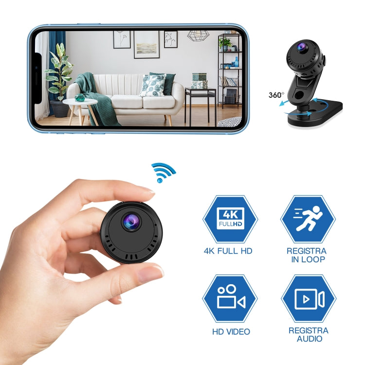 L28 4K HD  Mini Camera Wifi Wide Angle 140 Loop Recording Night Vision Camera - Mini Camera by buy2fix | Online Shopping UK | buy2fix