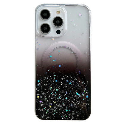 For iPhone 13 Pro Max MagSafe Glitter Hybrid Clear TPU Phone Case(Black) - iPhone 13 Pro Max Cases by buy2fix | Online Shopping UK | buy2fix