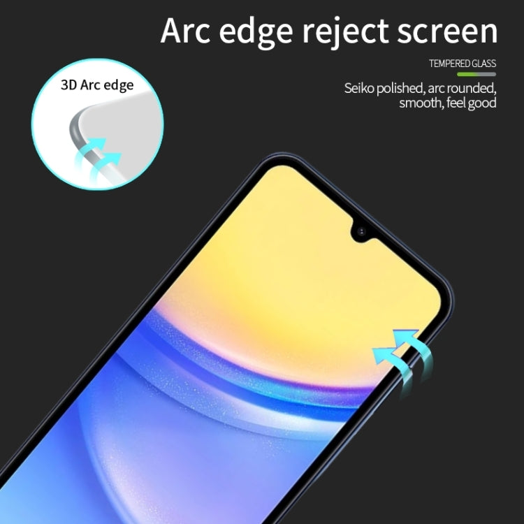 For Samsung Galaxy A15 PINWUYO 9H 3D Full Screen Explosion-proof Tempered Glass Film(Black) - Galaxy Tempered Glass by PINWUYO | Online Shopping UK | buy2fix