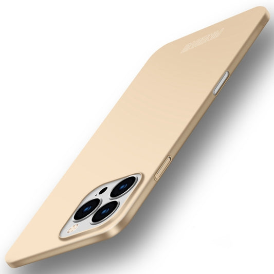 For iPhone 16 Pro PINWUYO Micro-Frosted PC Ultra-thin Hard Phone Case with Magsafe Magnetic Ring(Gold) - iPhone 16 Pro Cases by PINWUYO | Online Shopping UK | buy2fix