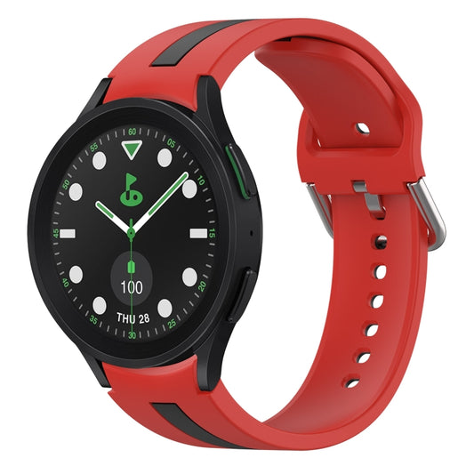 For Samsung Galaxy watch 5 Pro Golf Edition Two-Color Silicone Watch Band(Red+Black) - Watch Bands by buy2fix | Online Shopping UK | buy2fix