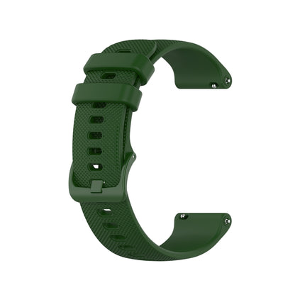 For Samsung Galaxy Watch 5  44mm 20mm Checkered Silicone Watch Band(Army Green) - Watch Bands by buy2fix | Online Shopping UK | buy2fix