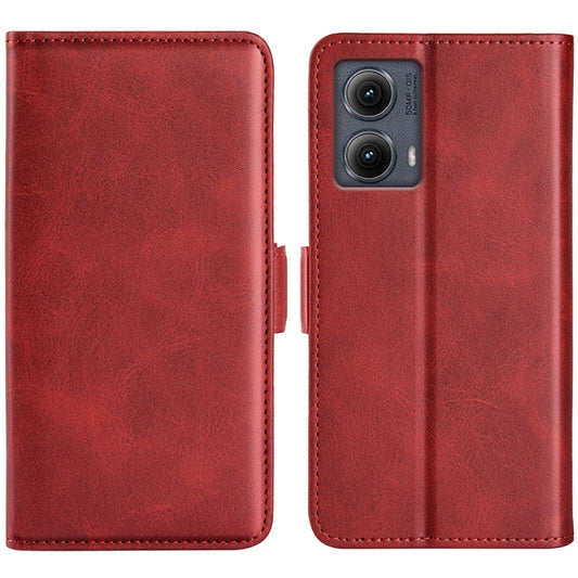 For Motorola Edge 5G 2024 Dual-side Magnetic Buckle Horizontal Flip Leather Phone Case(Red) - Motorola Cases by buy2fix | Online Shopping UK | buy2fix