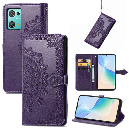 For Blackview C30 Mandala Flower Embossed Leather Phone Case(Purple) - More Brand by buy2fix | Online Shopping UK | buy2fix