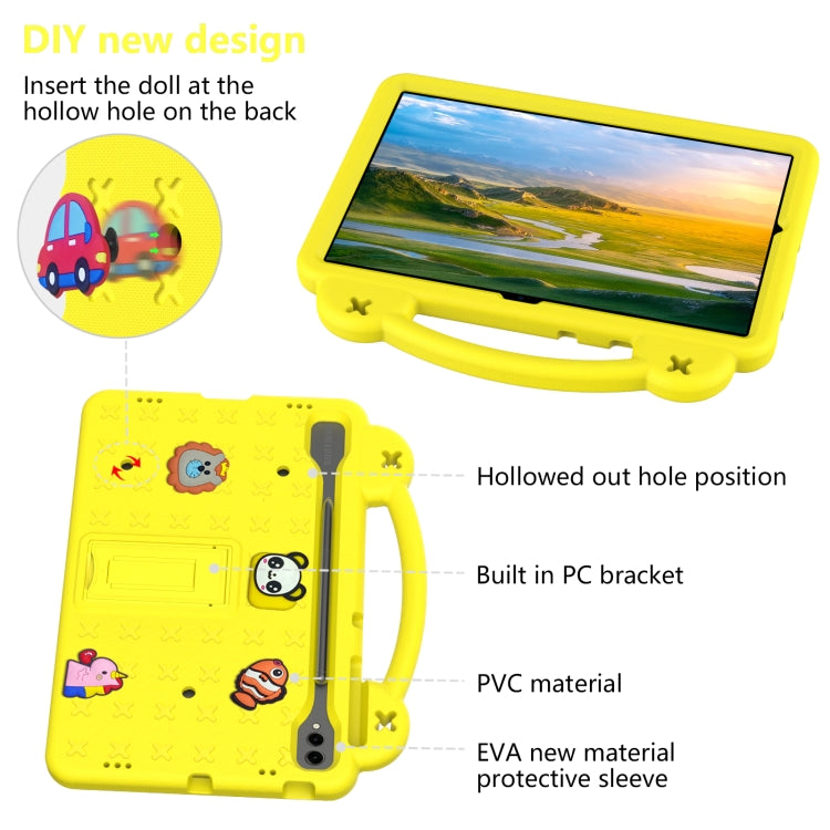 For Samsung Galaxy Tab S10+12.4 X820 Handle Kickstand Children EVA Shockproof Tablet Case(Yellow) - Tab S10+ Cases by buy2fix | Online Shopping UK | buy2fix