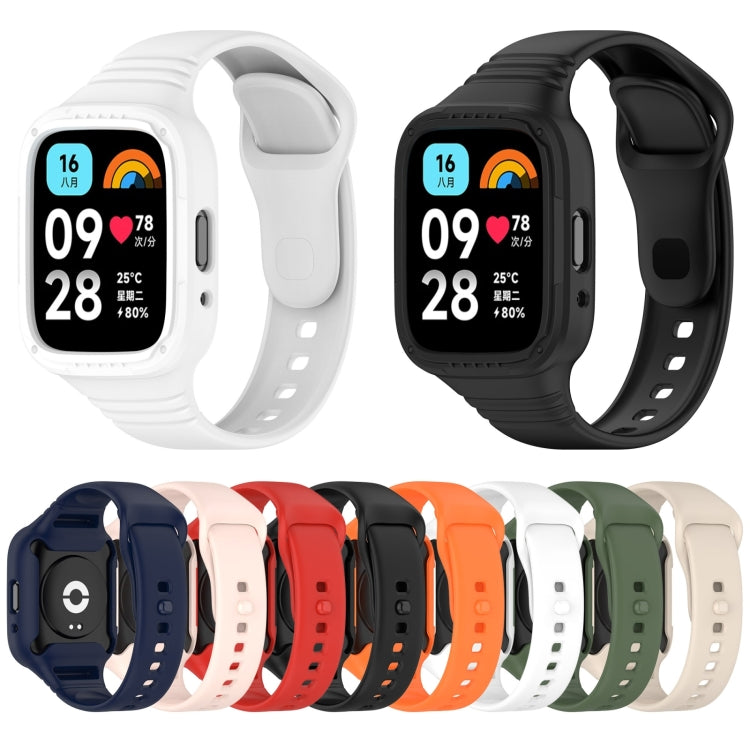 For Redmi Watch 3 Lite Integrated Fully Enclosed Silicone Watch Band(Orange) - Watch Bands by buy2fix | Online Shopping UK | buy2fix