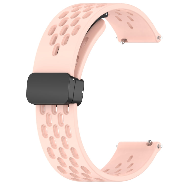For Amazfit GTS 20mm Folding Magnetic Clasp Silicone Watch Band(Pink) - Watch Bands by buy2fix | Online Shopping UK | buy2fix