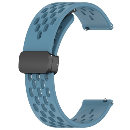 For Amazfit Pop Pro 20mm Folding Magnetic Clasp Silicone Watch Band(Blue) - Watch Bands by buy2fix | Online Shopping UK | buy2fix