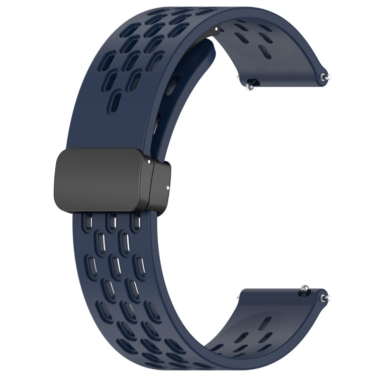 For Amazfit Bip 1S 20mm Folding Magnetic Clasp Silicone Watch Band(Midnight Blue) - Watch Bands by buy2fix | Online Shopping UK | buy2fix