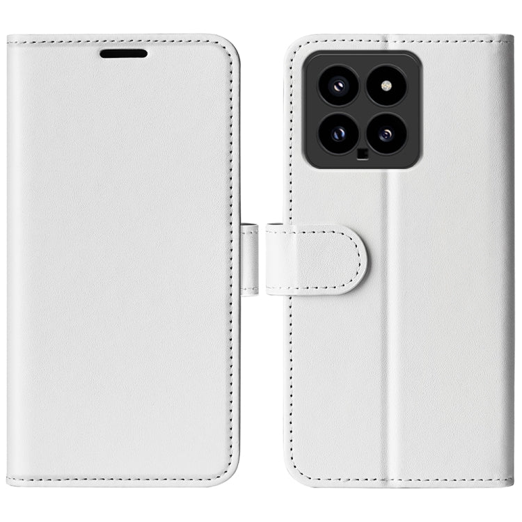 For Xiaomi 14 R64 Texture Horizontal Flip Leather Phone Case(White) - 14 Cases by buy2fix | Online Shopping UK | buy2fix