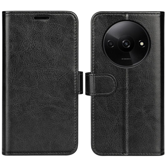 For Xiaomi Redmi A3 R64 Texture Horizontal Flip Leather Phone Case(Black) - Xiaomi Cases by buy2fix | Online Shopping UK | buy2fix