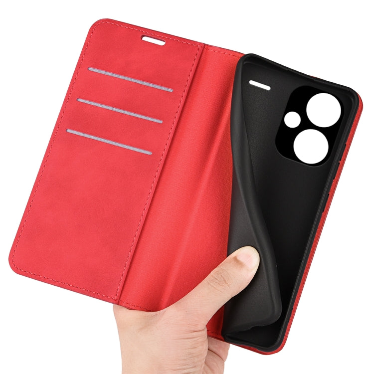 For Xiaomi Redmi Note 13 Pro+ Retro-skin Magnetic Suction Leather Phone Case(Red) - Note 13 Pro+ Cases by buy2fix | Online Shopping UK | buy2fix