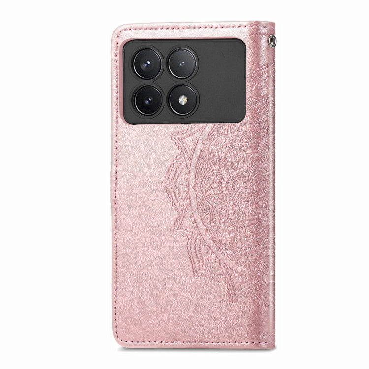 For Xiaomi Redmi K70 Mandala Flower Embossed Leather Phone Case(Rose Gold) - K70 Cases by buy2fix | Online Shopping UK | buy2fix