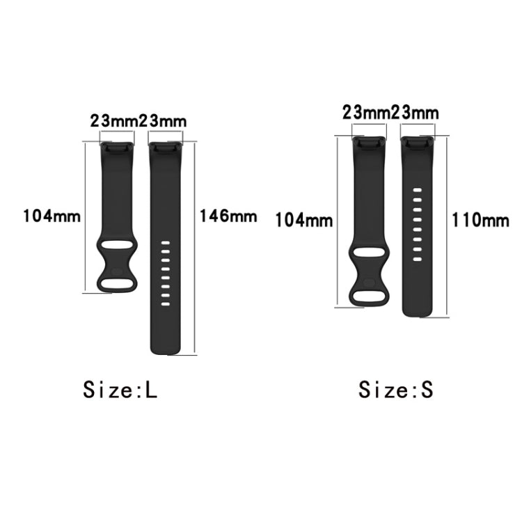 For Fitbit Charge 6 Solid Color Butterfly Buckle Silicone Watch Band, Size:S Size(Black) - Watch Bands by buy2fix | Online Shopping UK | buy2fix