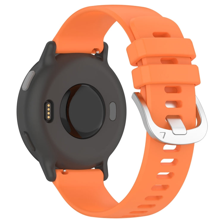 For Garmin Vivomove3 / Garminmove3 Liquid Glossy Silver Buckle Silicone Watch Band(Orange) - Watch Bands by buy2fix | Online Shopping UK | buy2fix
