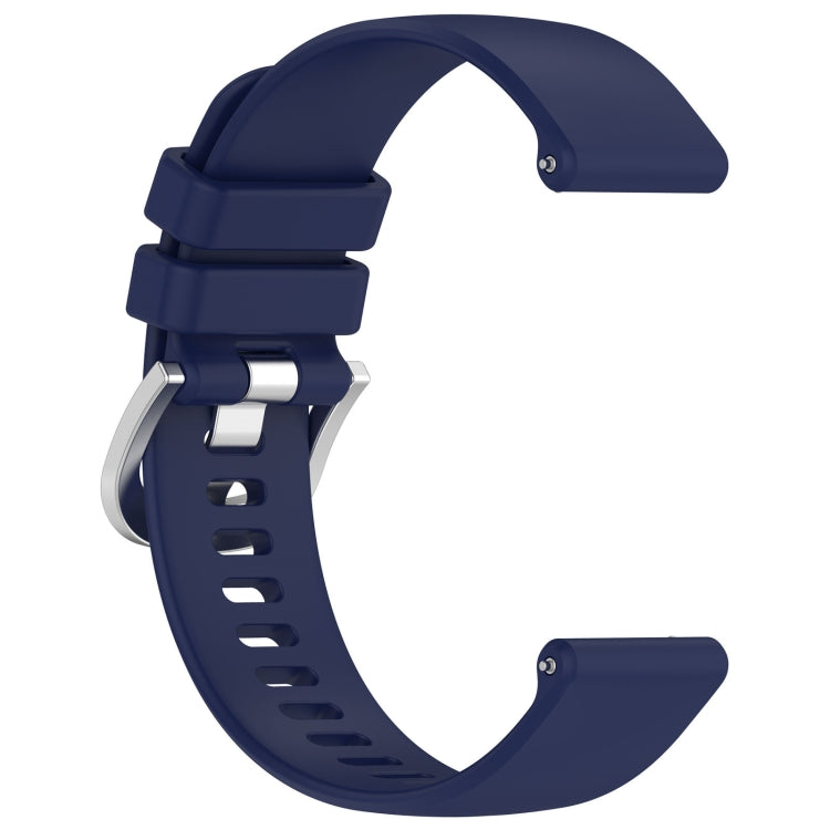 For Garmin Vivomove3 / Garminmove3 Liquid Glossy Silver Buckle Silicone Watch Band(Dark Blue) - Watch Bands by buy2fix | Online Shopping UK | buy2fix