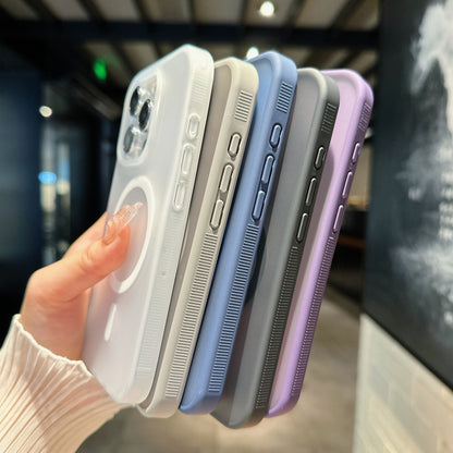 For iPhone 11 Transparent TPU Hybrid PC Magsafe Phone Case(Blue) - iPhone 11 Cases by buy2fix | Online Shopping UK | buy2fix