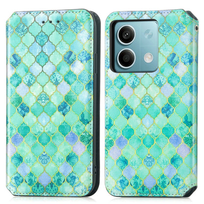 For Xiaomi Redmi Note 13 5G CaseNeo Colorful Magnetic Leather Phone Case(Emeralds) - Note 13 Cases by buy2fix | Online Shopping UK | buy2fix