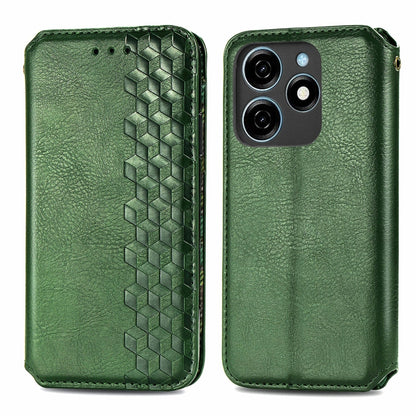 For Xiaomi Redmi Note 12 Pro 5G Cubic Grid Pressed Magnetic Leather Phone Case(Green) - Xiaomi Cases by buy2fix | Online Shopping UK | buy2fix