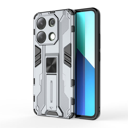 For Redmi Note 13 4G Supersonic Armor PC Hybrid TPU Phone Case(Grey) - Note 13 Cases by buy2fix | Online Shopping UK | buy2fix