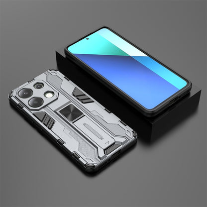 For Redmi Note 13 4G Supersonic Armor PC Hybrid TPU Phone Case(Grey) - Note 13 Cases by buy2fix | Online Shopping UK | buy2fix