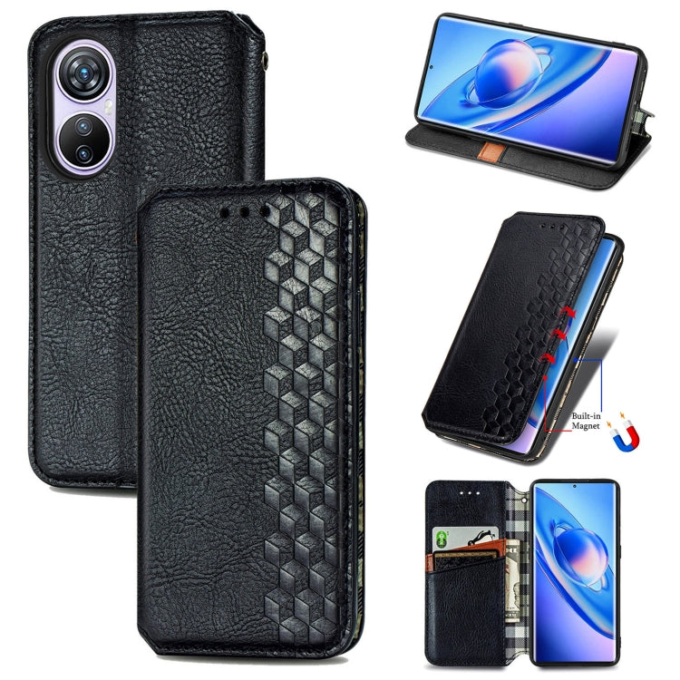 For Blackview A200 Pro Cubic Grid Pressed Magnetic Leather Phone Case(Black) - More Brand by buy2fix | Online Shopping UK | buy2fix