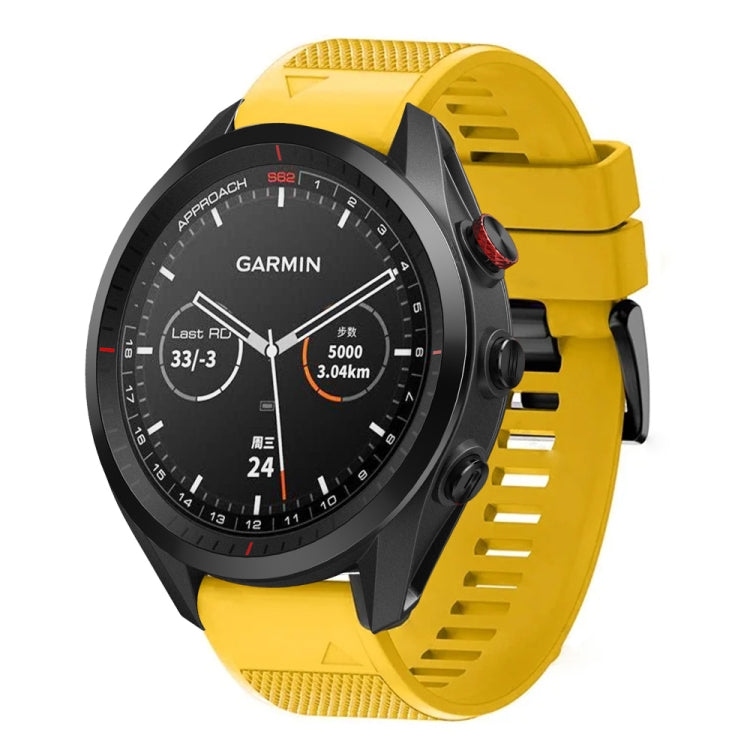 For Garmin Approach S62 22mm Quick Release Silicone Watch Band(Yellow) - Watch Bands by buy2fix | Online Shopping UK | buy2fix