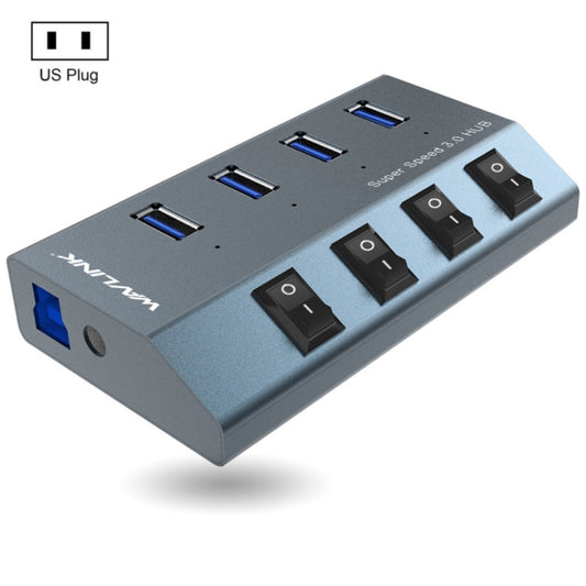 WAVLINK WL-UH3049 USB 3.0 4-Ports Desktop Fast Charger Station with Independent Switch(US Plug) - USB 3.0 HUB by WAVLINK | Online Shopping UK | buy2fix