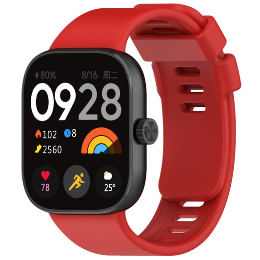 For Redmi Watch 4 Solid Color Silicone Sports Watch Band(Red) - Watch Bands by buy2fix | Online Shopping UK | buy2fix